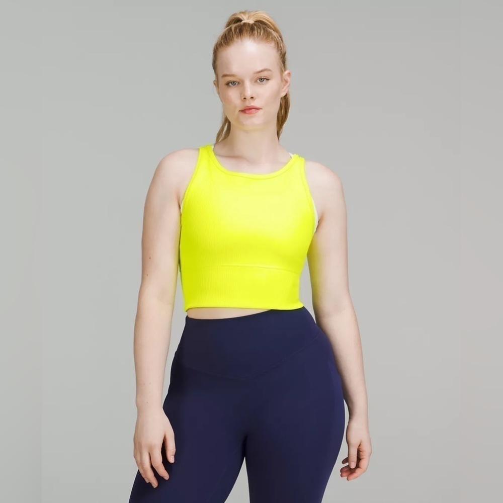 Lululemon Athletica NWT Power Pivot Ribbed Tank in Highlight Yellow women’s 12